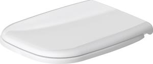 Siège de WC Duravit D-Code Compact, charnières en plastique, avec ressort dabaissement automatique, fixation par vis, 359x443mm, blanc brillant, charnières en plastique, 0067390099, 0067390099