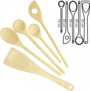 Tescoma Cucchiai e Pala Legno Set Pz.5 Woody - 637428