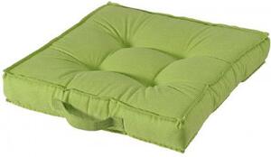 Fabotex Cuscino Quadrato con Maniglia in Misto Cotone Imbottito 50x50xH10 cm colore Verde