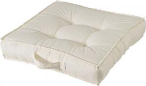 Fabotex Cuscino quadrato con maniglia misto cotone imbottitura 50x50xH10cm ecru