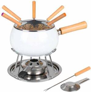 Eva Fonduta Acciaio Inox Smaltata Bianca Set pz. 12