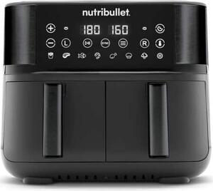 NutriBullet Friggitrice ad Aria Capacit 8 Litri Potenza 2850 Watt con Timer colore Nero - NBA081B Twin Drawer Air Fryer