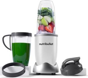NutriBullet Frullatore con Bicchiere 0,9 Litri Potenza 900 watt con Accessori colore Bianco - 0C22300041 NB907W