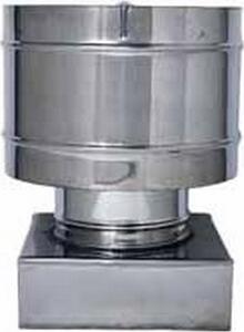 Europrofil Fumaiolo Cappello a Botte in Acciaio Inox Terminale Antivento attacco Quadrato Dimensioni 37x37 cm adatto a Stufe e Camini - FUMACC370X370