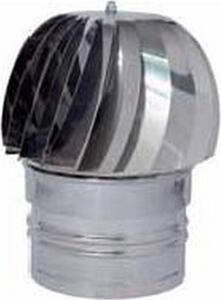 Europrofil Fumaiolo Comignolo Eolico in Acciaio Inox attacco Maschio Tondo Dimensioni cm. 25 adatto a Stufe e Camini - CAPPGIRACC250