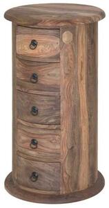 LEEDS #19 Comodino in legno di sheesham - oliato / grigio 45x45x88