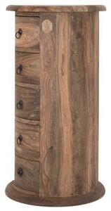 LEEDS #19 Comodino in legno di sheesham - oliato / grigio 45x45x88