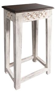Tavolino da consolle in legno di mango / acacia 40x30x70 bianco cerato CASTLE-ANTIK #251