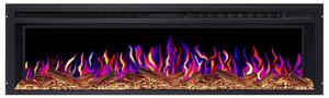 ArtiFlame AF58 Multicolor: camino elettrico da incasso con riscaldamento da 1600 W, effetto fiamma 3D realistico, illuminazione a LED, telecomando, colore nero