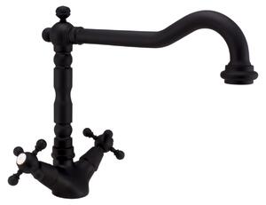 Rubinetto da cucina in stile rustico e nostalgico V1910, nero opaco 1208953461