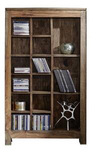 NATURE GREY #58 Mobile porta CD-DVD in legno di sheesham - oliato / grigio 65x18x110