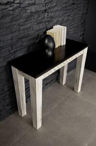 Tavolino da consolle in legno di mango / acacia 110x40x76 bianco cerato CASTLE-ANTIK #241