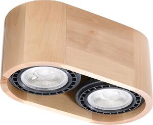 Faretto spot PRIMO in legno naturale 2xGU10x10W, dimensioni: 10x14x27 cm, IP20, Pure Lume