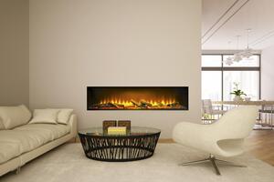 Acantha Aspire 125 caminetto elettrico da incasso, 49×130,4×23,5 cm, LED 3D, 7 colori, 2 kW per parete multimediale