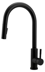 Rubinetto da cucina Pure.Sink Elite Steel Stream-S, nero opaco, con bocca estraibile PS8045-10