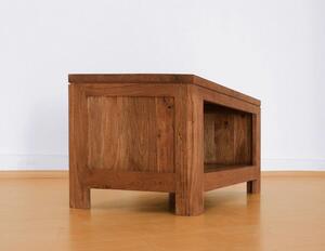 Tavolino da salotto in legno di Acacia 90x60x45 miele dorato laccato SHAMAN #11