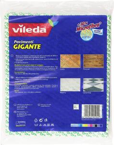 VILEDA Panno Pavimenti Gigante +30% Microfibra 50x60cm Set 3 Pezzi colore Verde e Bianco - VIL141317