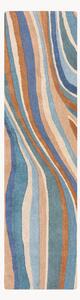 Passatoia in lana fatta a mano con motivo in rilievo Abstract Flow