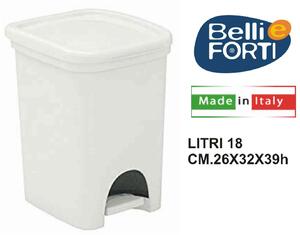 Belli E Forti Pattumiera a Pedale Colors Line litri 18 Bianco - L32303