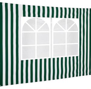 Amicasa Parete per Gazebo 200 cm Rigata colore Bianco e Verde - Parete 200 Rigata