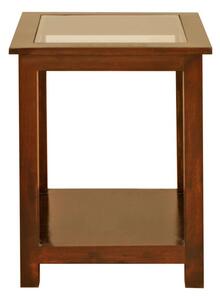 Tavolo d'appoggio in legno di Acacia 45x45x60 nougat laccato OXFORD #21