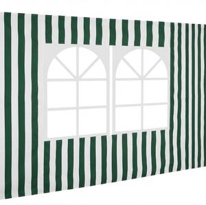 Amicasa Parete per Gazebo 300 cm Rigata colore Bianco e Verde - Parete 300 Rigata