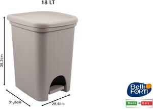 Belli E Forti Pattumiera a Pedale Colors Line litri 18 Tortora - L32301