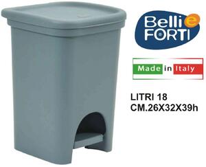 Belli E Forti Pattumiera a Pedale Colors Line litri 18 Grigio - L32307