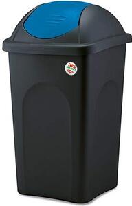 STEFANPLAST Pattumiera Basculante litri 60 Nero Coperchio Blu Capri - 70204