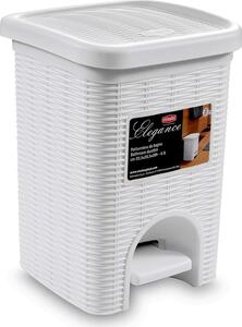 STEFANPLAST Pattumiera Bidone Spazzatura capacit lt. 6 cm. 20,5x20,5x28 h con Coperchio e Pedale colore Bianco - Linea Elegance - 30100