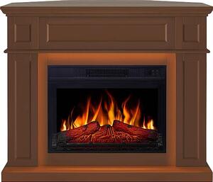 Caminetto elettrico ArtiFlame Linz AF23S, caminetto elettrico da appoggio con potenza di riscaldamento di 1800 W, effetto fiamma 3D realistico, illuminazione a LED, telecomando, timer, colore marrone