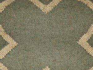 Cuscino in iuta e lana verde e beige 45 x 45 cm con motivo geometrico realizzato a mano Beliani