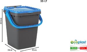 Ecoplast Pattumiera Ecoplus litri 35 Coperchio Blu - 527573