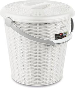 STEFANPLAST Pattumiera con coperchio 10 L Plastica Bianco 30 cm - 29600 Elegance