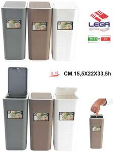 Lega Pattumiera con Pulsante litri 10 cm 15.5x22x33.5h - 0587