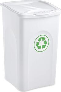 STEFANPLAST Pattumiera per Raccolta differenziata con coperchio 50 Litri colore Bianco - 70601 BeGreen