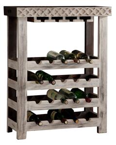 Porta bottiglie in legno di mango / acacia 70x30x90 bianco cerato CASTLE-ANTIK #277