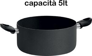 Pentalux Pentola Casseruola Antiaderente Due Manici cm. 24 - Black Line