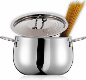 Inoxriv Pentola a Induzione Cuoci Pasta in Alluminio cm 22 con Coperchio - Love Story