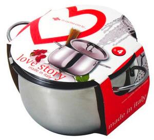 Inoxriv Pentola a Induzione Cuoci Pasta in Alluminio cm 22 con Coperchio - Love Story