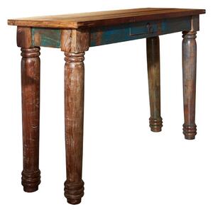 Tavolino da consolle in legno di Legno riciclato 120x40x76 multicolore laccato FABLE #11