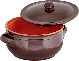 Coli Pentola Casseruola Terracotta 2 Manici Alto con Coperchio cm 20 - Bruna