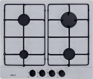 ELLECI Piano Cottura 4 Fuochi a Gas Larghezza 58 cm in Granitek colore Bianco - PGSS60268WB Style 60 G68