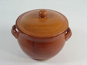 Barone Ceramica Pentola in Terracotta per Fuoco con Retina Spargifiamma cm 18 con Coperchio