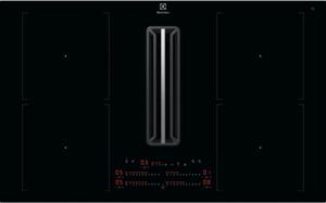 Electrolux Piano Cottura Induzione con Cappa Integrata Filtrante 4 Fuochi Larghezza 83 cm in Vetroceramica colore Nero - KCC84453CK