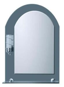 Specchio classico per bagno rifinito color grafite con luce e mensola