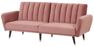 Divano letto rosa letto trasformabile in velluto tappezzeria elegante glam moderno soggiorno camera da letto Beliani