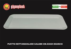 Giganplast Piatto Rettangolare Salumi cm 53x24 Bianco - GL010460