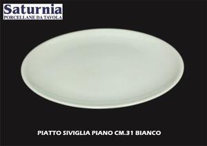 Saturnia Piatto Siviglia Piano cm 31 Bianco - SAT001884