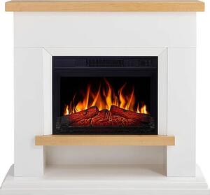 Caminetto elettrico ArtiFlame Shelford AF23S - Caminetto elettrico da appoggio con funzione riscaldante da 18 kW, effetto fiamma 3D realistico, illuminazione a LED, telecomando, timer, colore bianco